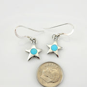 Sterling Silver Blue Turquoise Star Inlay Earrings - DeSantis