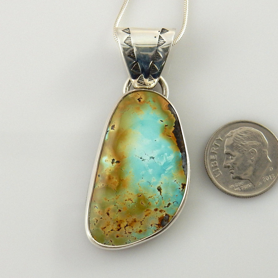 Sterling Silver Carico Lake Turquoise Pendant - DeSantis