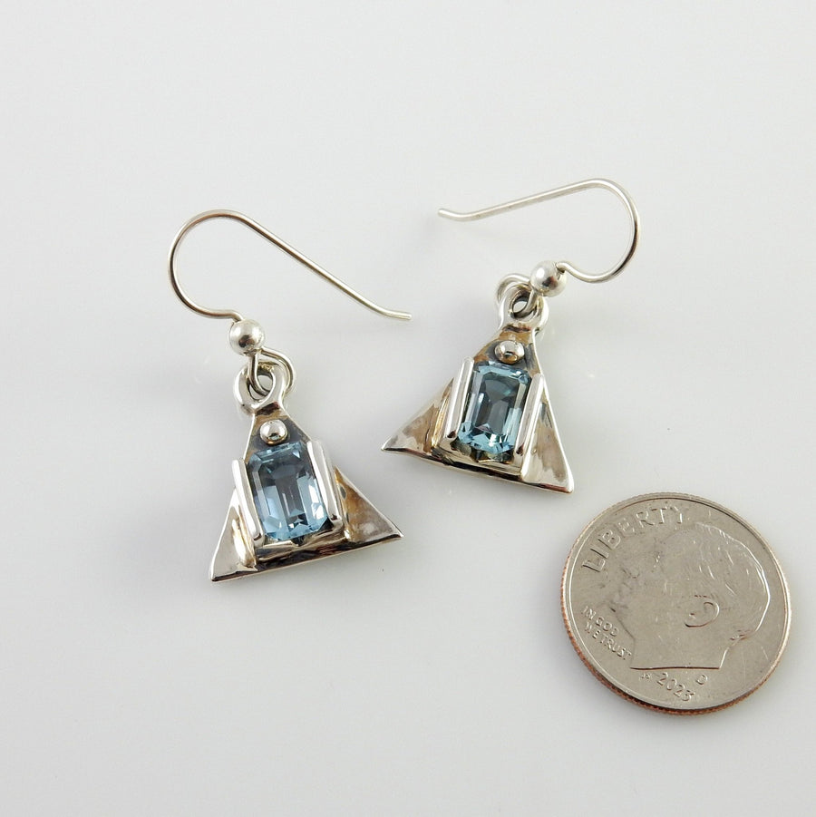 Sterling Silver Channel - Set Topaz Earrings - DeSantis