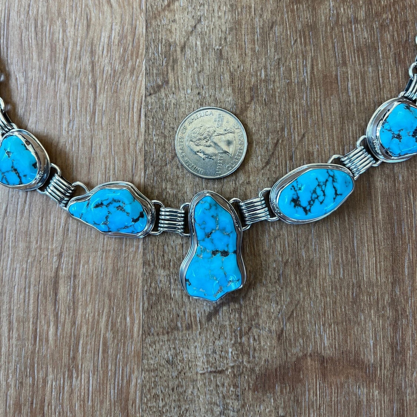 Sterling Silver Darling Darlene Turquoise Adjustable Necklace - DeSantis