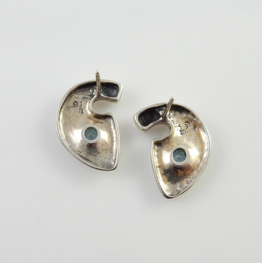 Sterling Silver Designer Blue Topaz Earrings - DeSantis