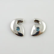 Sterling Silver Designer Blue Topaz Earrings - DeSantis