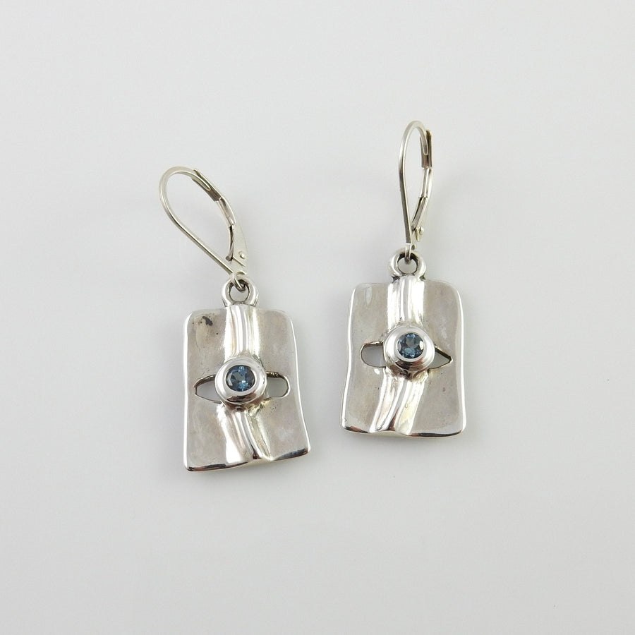 Sterling Silver Designer Topaz Earrings - DeSantis