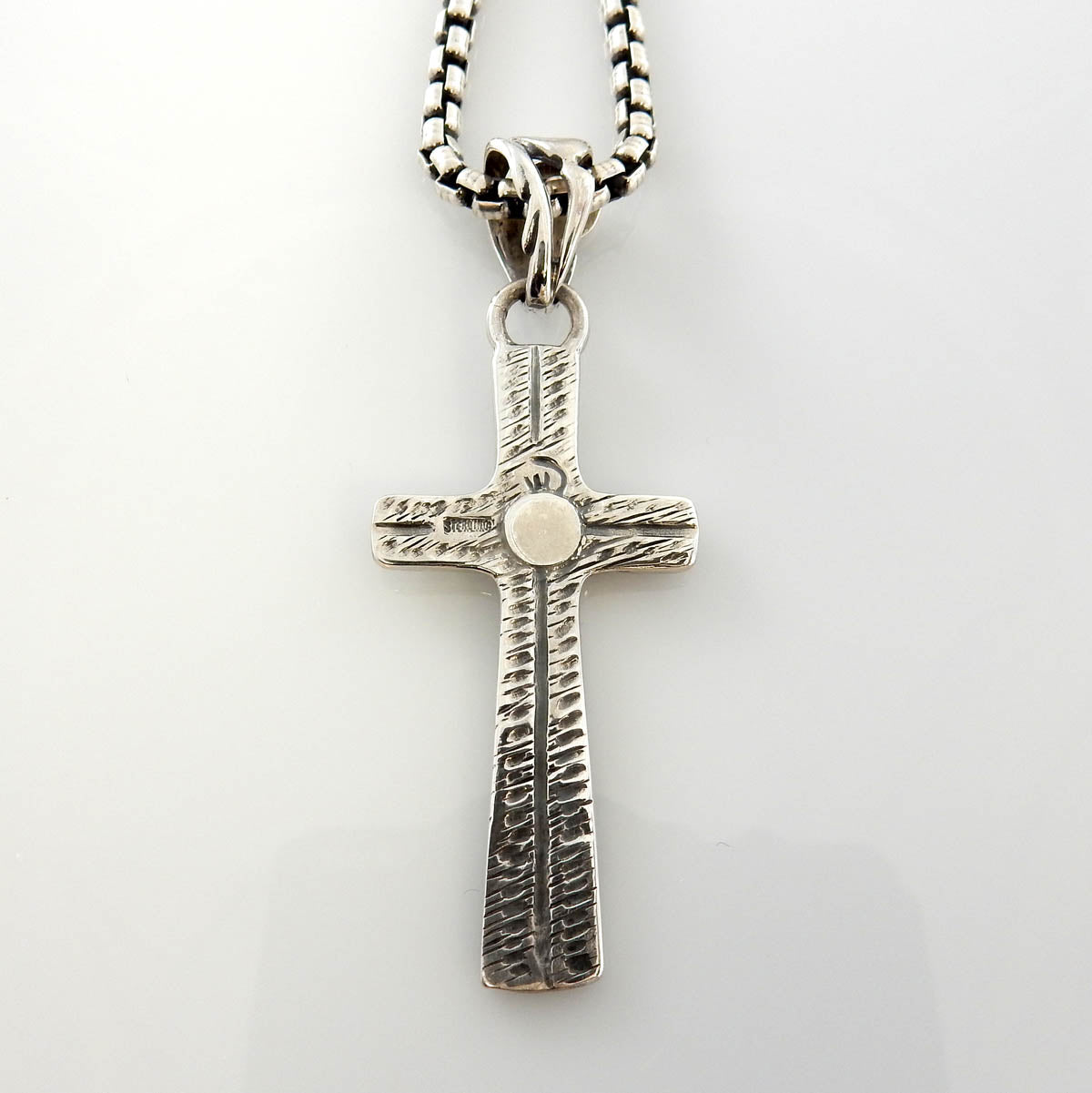 Sterling Silver Garnet Cross Pendant - DeSantis