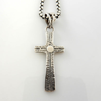 Sterling Silver Garnet Cross Pendant - DeSantis