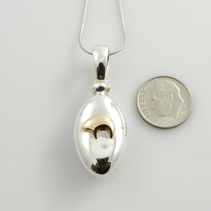Sterling Silver Gold Bear Urn Pendant - DeSantis
