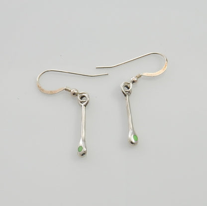 Sterling Silver Green Turquoise Dangle Earings - DeSantis