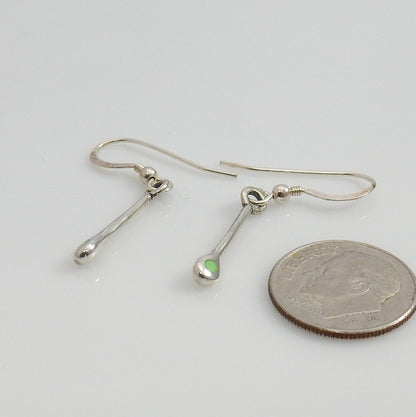 Sterling Silver Green Turquoise Dangle Earings - DeSantis