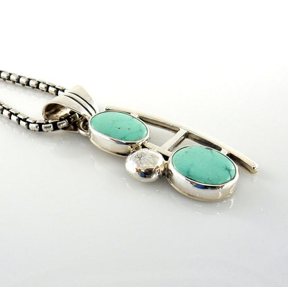 Sterling Silver Handmade Fox Turquoise Pendant - DeSantis