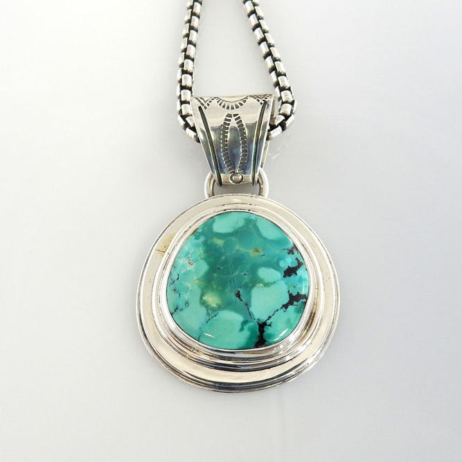 Sterling Silver Handmade Fox Turquoise Pendant - DeSantis