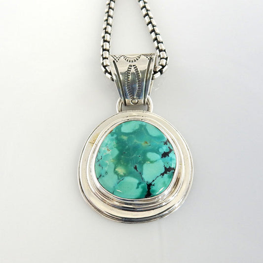 Sterling Silver Handmade Fox Turquoise Pendant - DeSantis