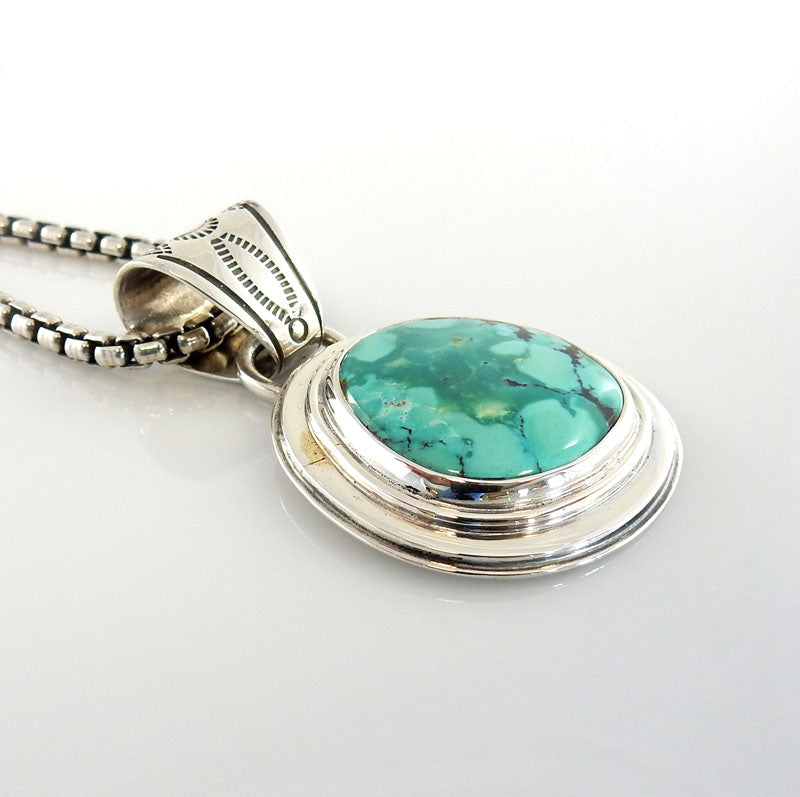 Sterling Silver Handmade Fox Turquoise Pendant - DeSantis