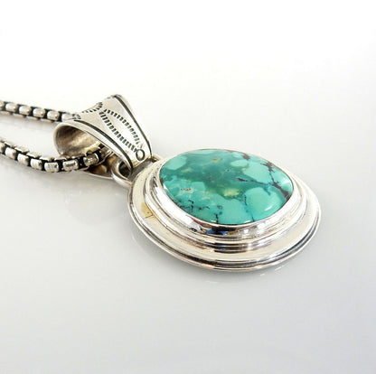 Sterling Silver Handmade Fox Turquoise Pendant - DeSantis
