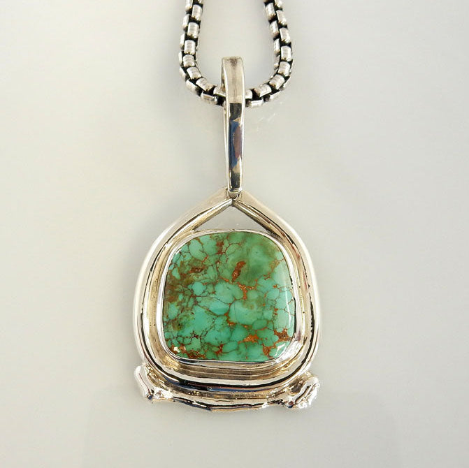Sterling Silver Handmade Royston Turquoise Pendant - DeSantis