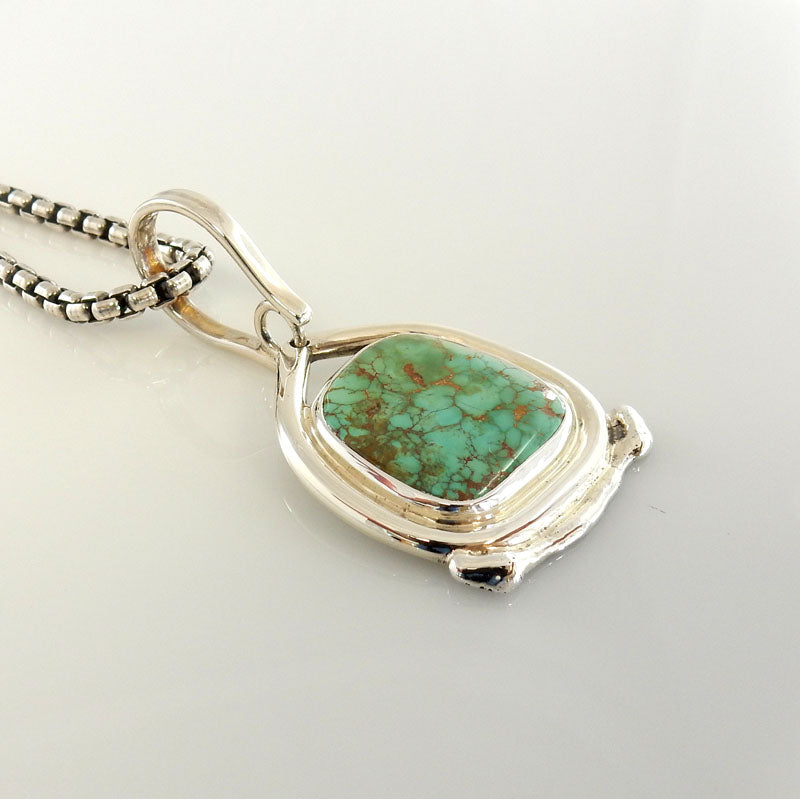 Sterling Silver Handmade Royston Turquoise Pendant - DeSantis