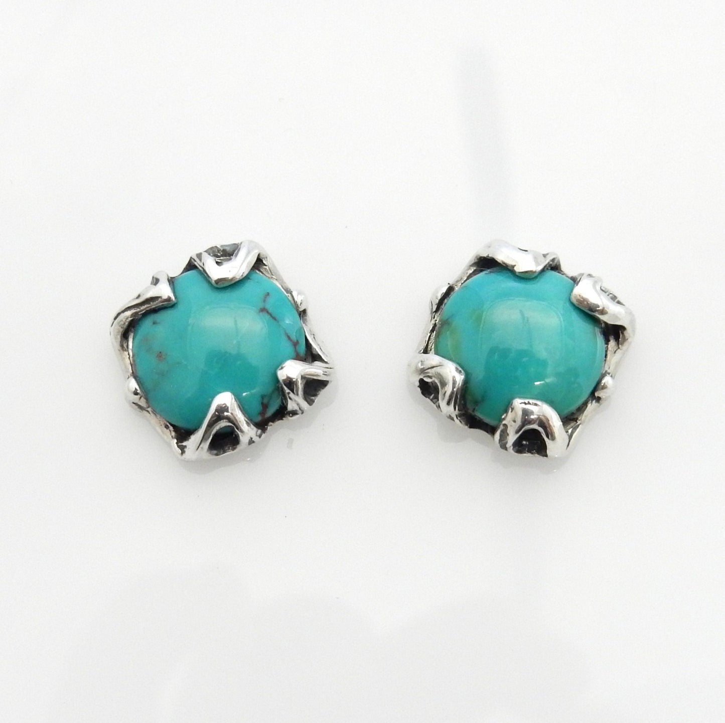 Sterling Silver Handmade Turquoise Post Earrings - DeSantis