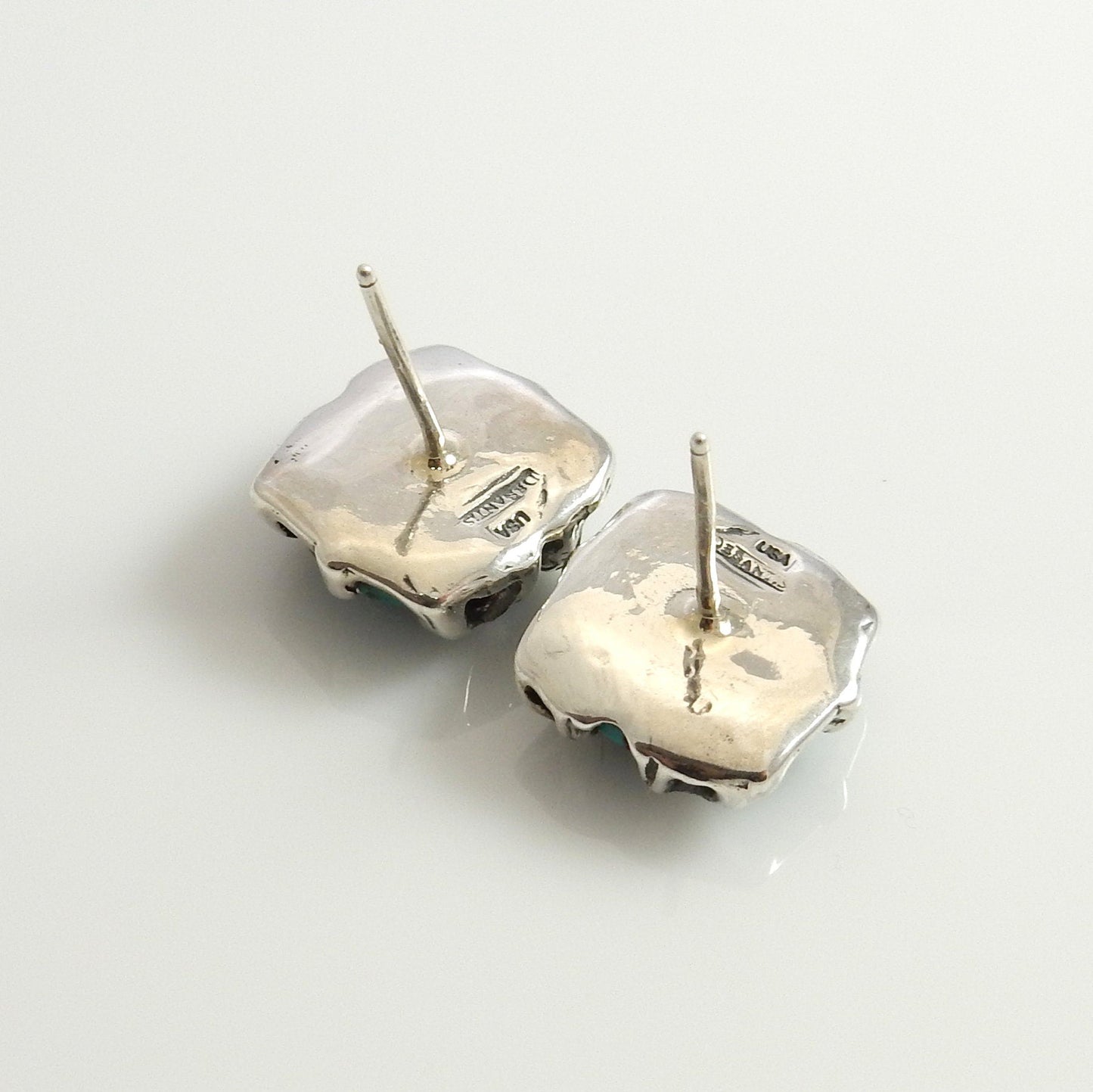 Sterling Silver Handmade Turquoise Post Earrings - DeSantis