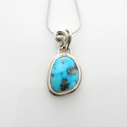Sterling Silver Kingman Turquoise Drop Pendant - DeSantis
