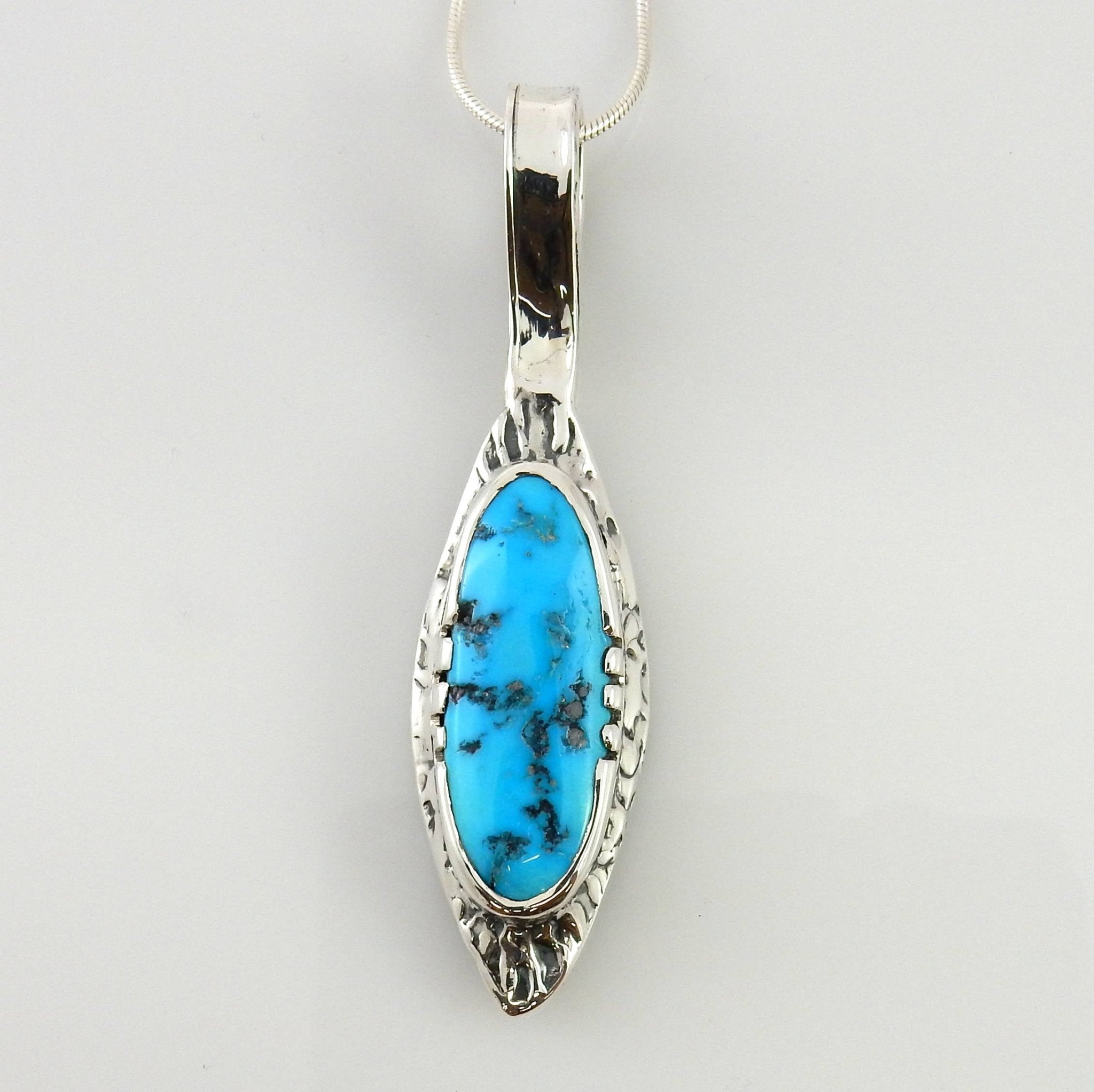 Sterling Silver Kingman Turquoise Pendant - DeSantis