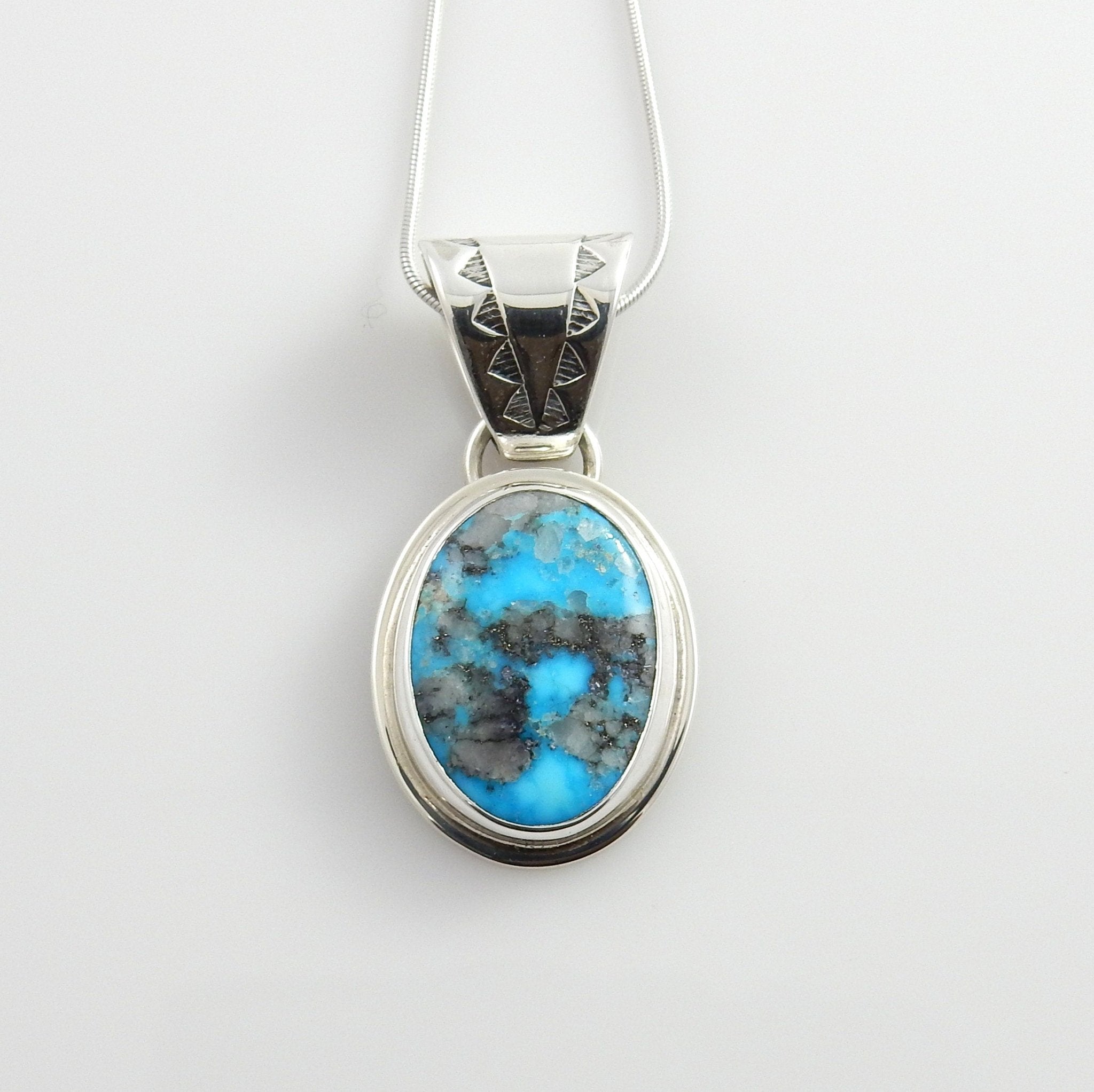 Sterling Silver Kingman Turquoise Pendant - DeSantis