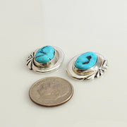 Sterling Silver Kingman Turquoise Post Earrings - DeSantis