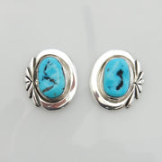 Sterling Silver Kingman Turquoise Post Earrings - DeSantis