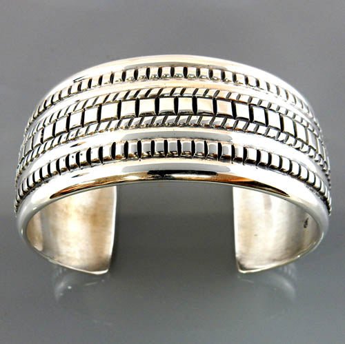 Sterling Silver Modern Designer Cuff Bracelet - DeSantis