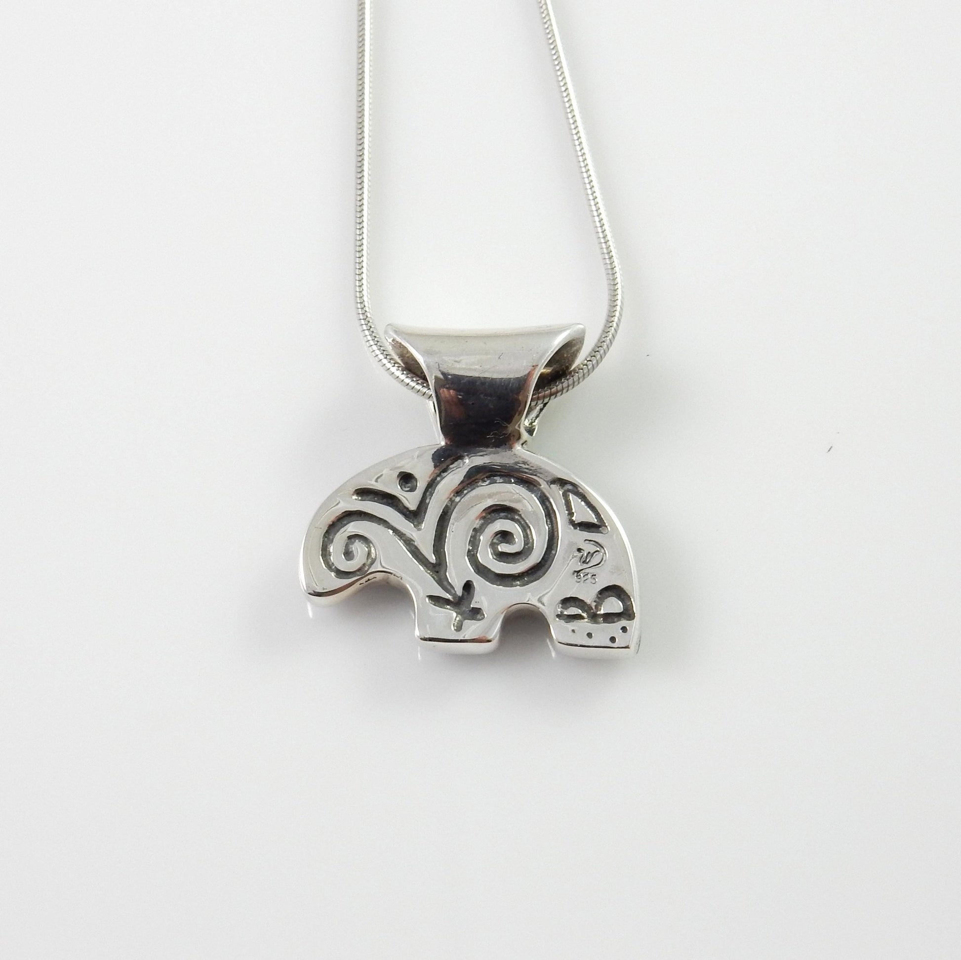 Sterling Silver Multi - colored Opal Inlay Bear Pendant - DeSantis