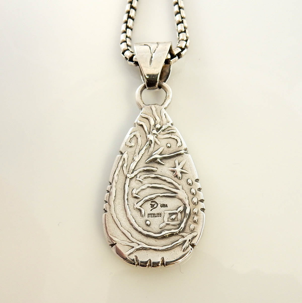 Sterling Silver Multi-stone Lapis Inlay Cosmic Pendant - DeSantis