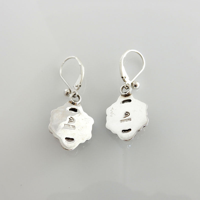 Sterling Silver Natural Coral Dangle Earrings - DeSantis