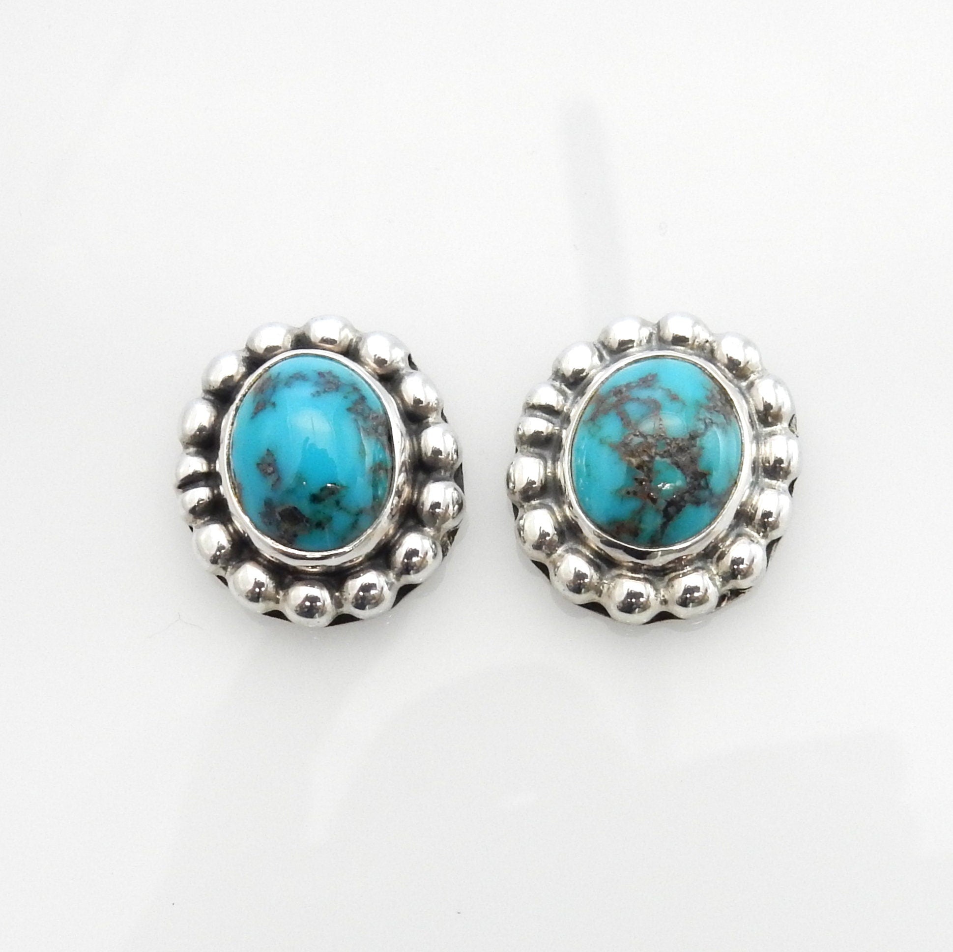 Sterling Silver Persian Turquoise Post Earrings - DeSantis