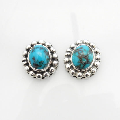 Sterling Silver Persian Turquoise Post Earrings - DeSantis