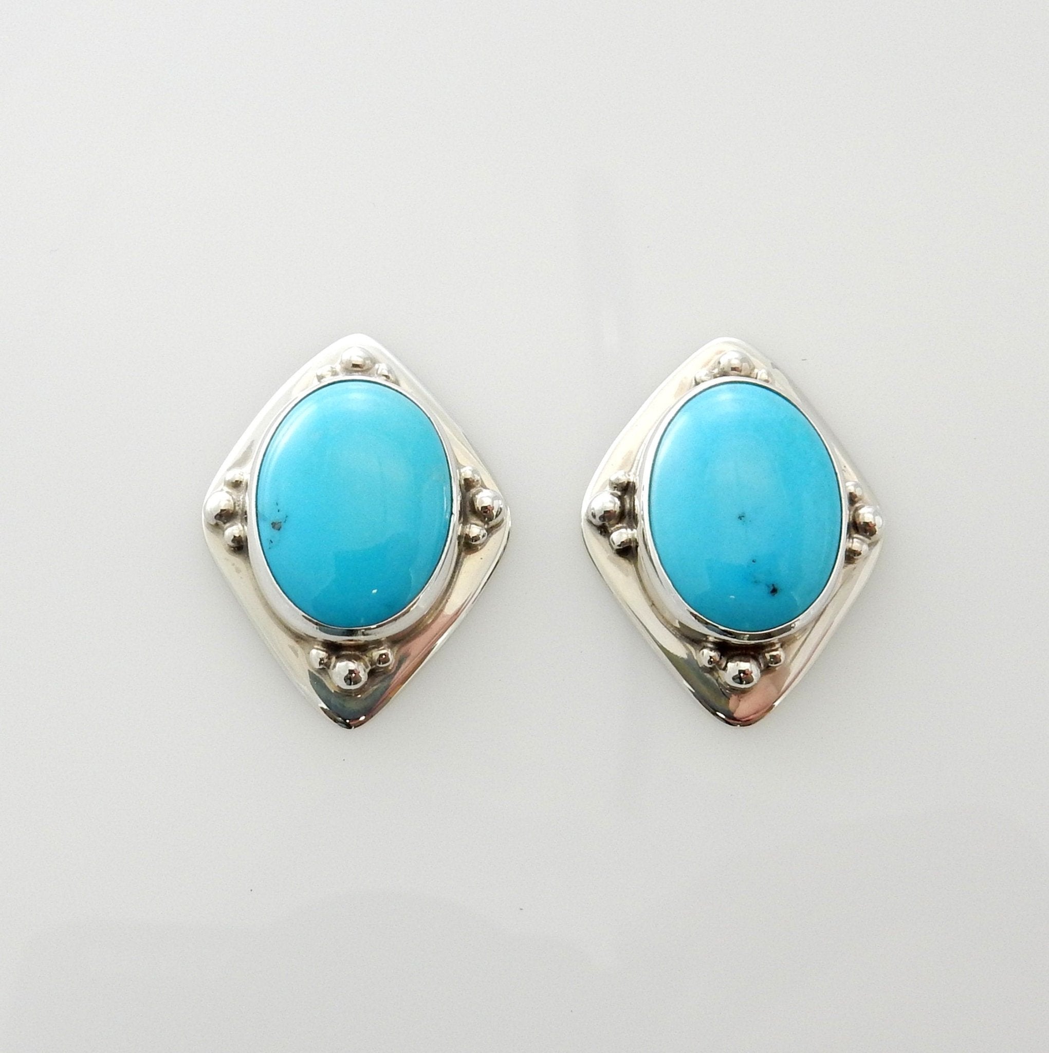 Sterling Silver Sleeping Beauty Turquoise Post Earrings - DeSantis