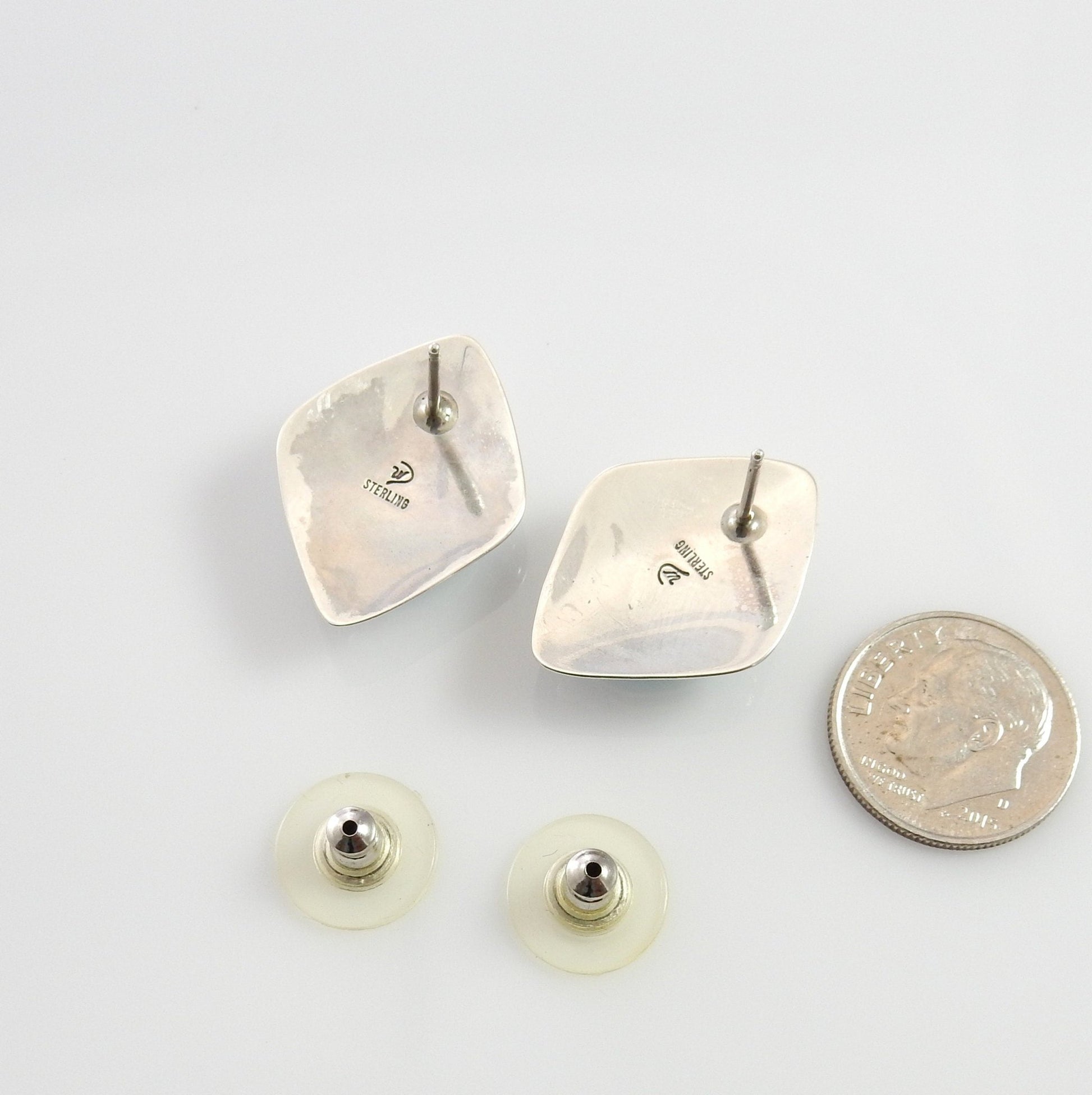 Sterling Silver Sleeping Beauty Turquoise Post Earrings - DeSantis