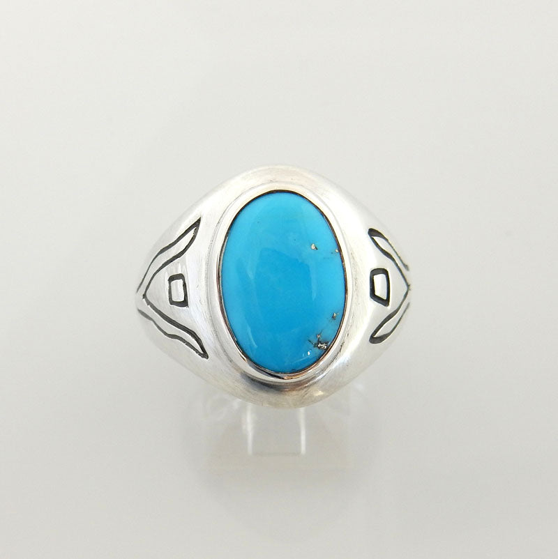 Sterling Silver Sleeping Beauty Turquoise Ring Size 9 - DeSantis