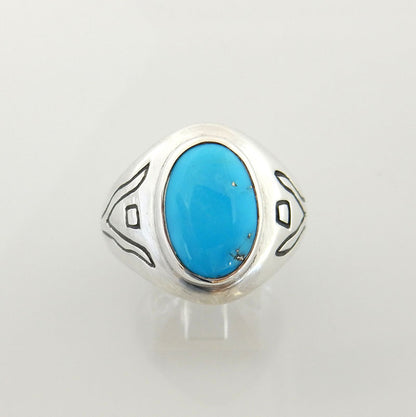 Sterling Silver Sleeping Beauty Turquoise Ring Size 9 - DeSantis