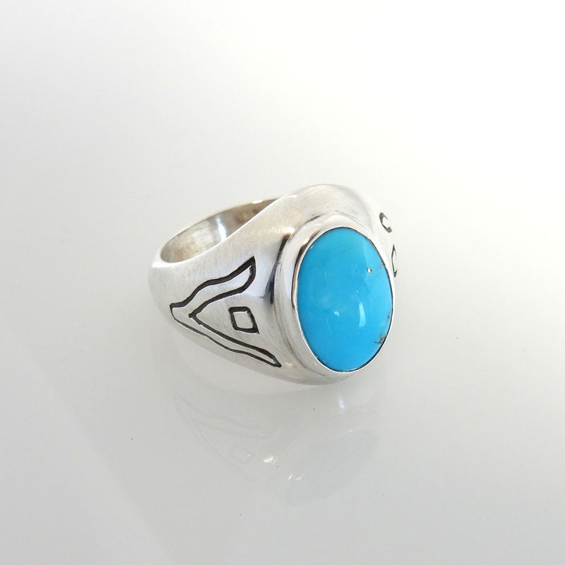 Sterling Silver Sleeping Beauty Turquoise Ring Size 9 - DeSantis
