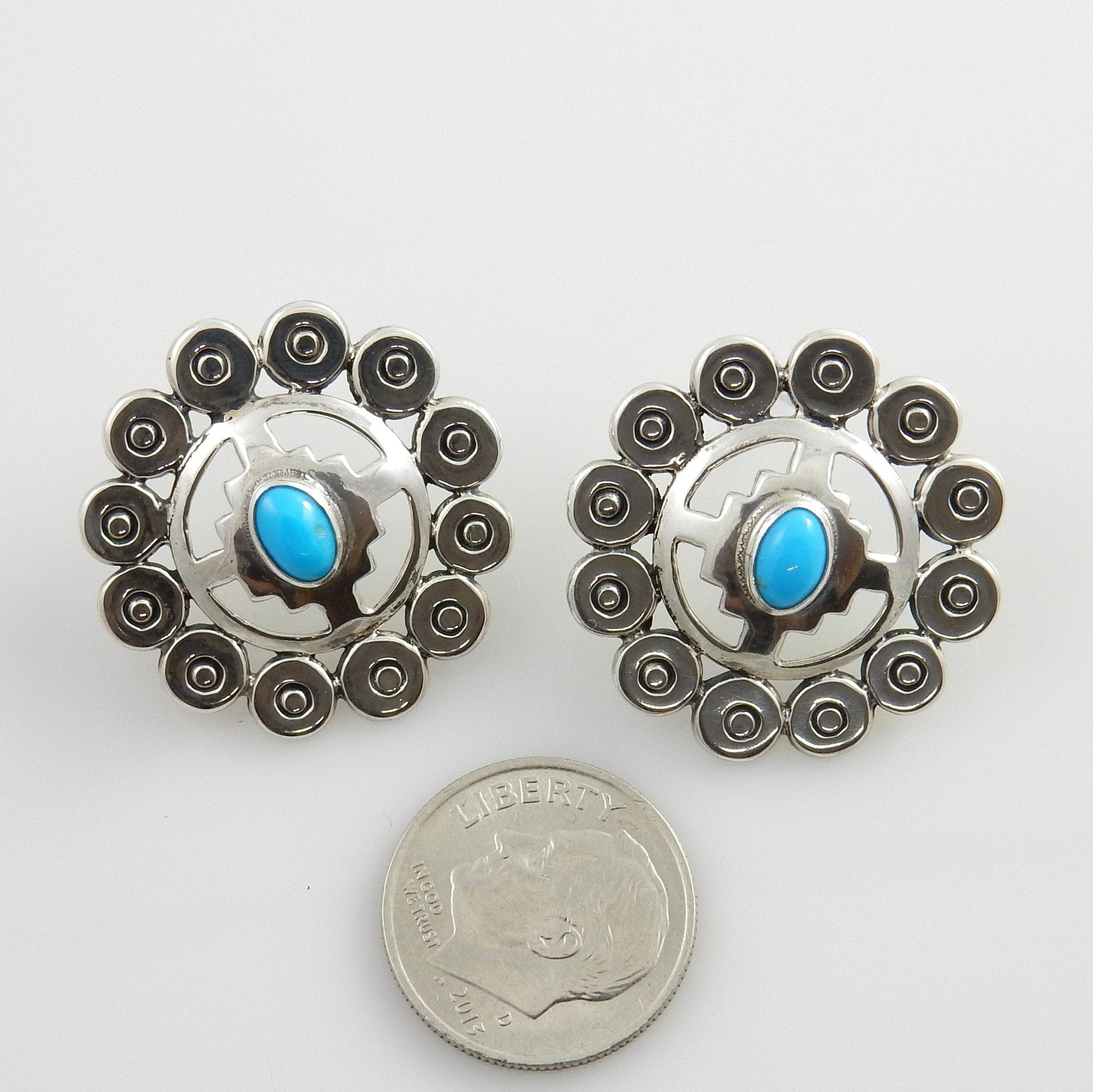 Sterling Silver Southwestern Turquoise Post Earrings - DeSantis