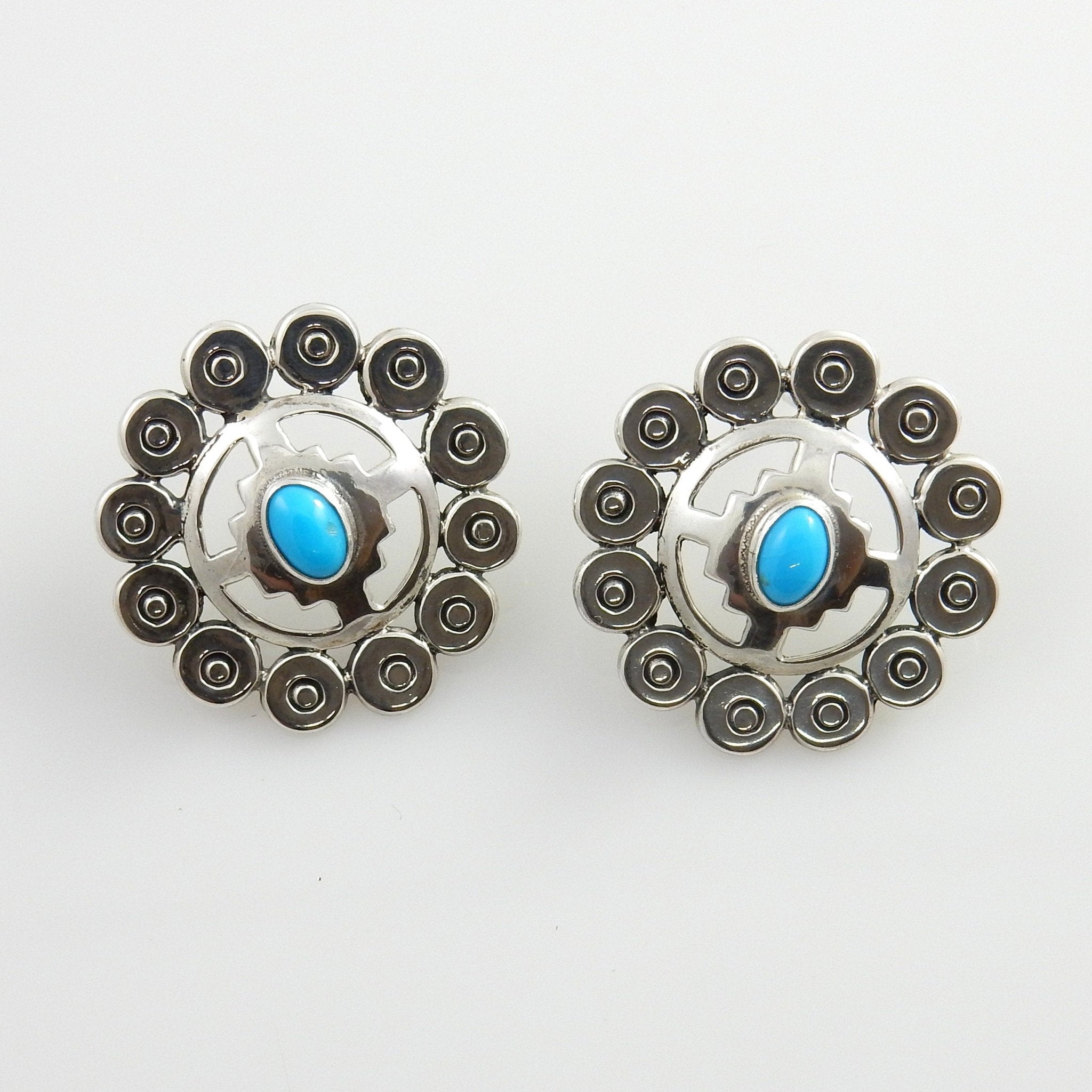 Sterling Silver Southwestern Turquoise Post Earrings - DeSantis