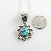 Sterling Silver Spiderweb Turquoise Pendant - DeSantis