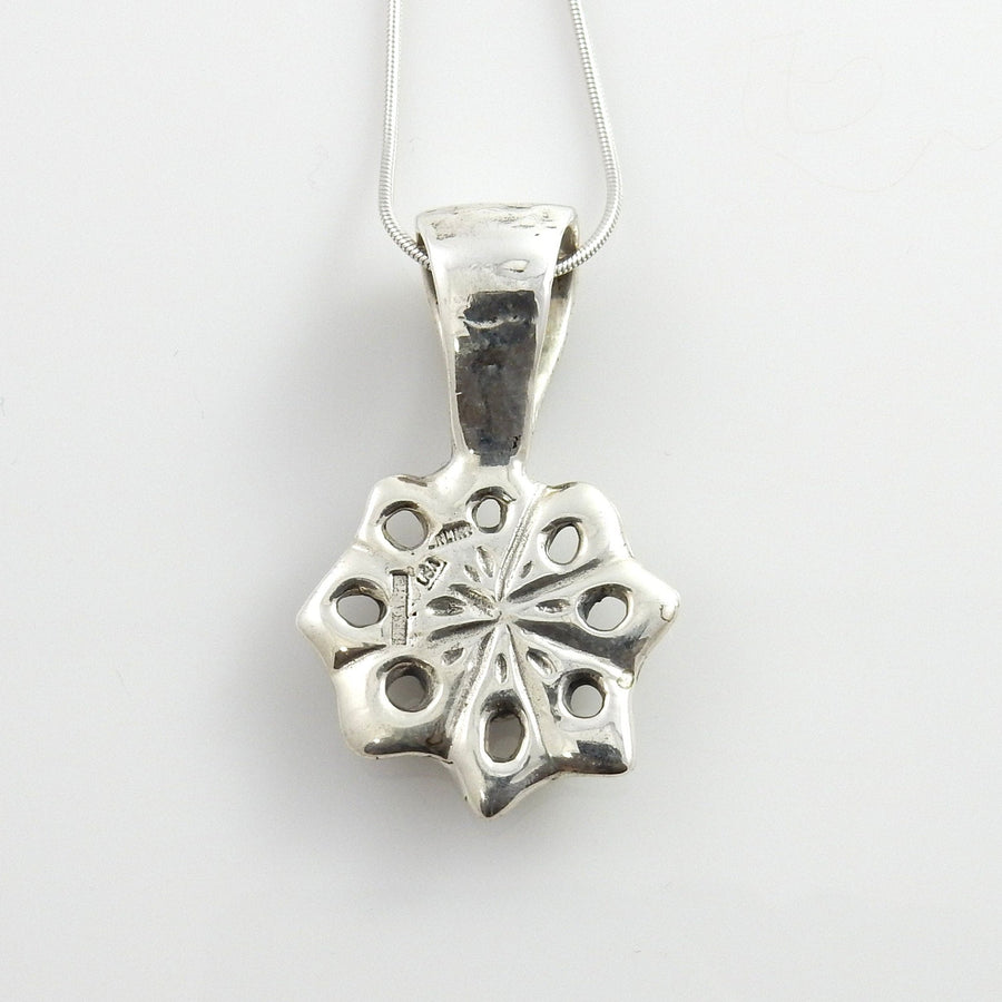 Sterling Silver Spiderweb Turquoise Pendant - DeSantis