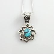 Sterling Silver Spiderweb Turquoise Pendant - DeSantis