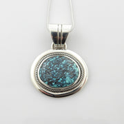 Sterling Silver Spiderweb Turquoise Pendant - DeSantis