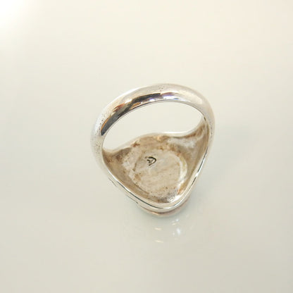 Sterling Silver Spiderweb Turquoise Ring Size 9 - DeSantis