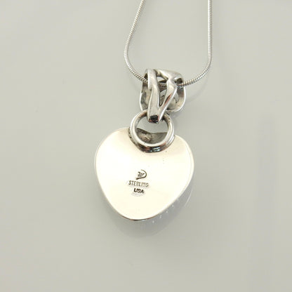 Sterling Silver Spiny Oyster Handmade Heart Pendant, Beautiful silver spiny oyster drop pendant, spiny oyster southwestern Heart pendant - DeSantis