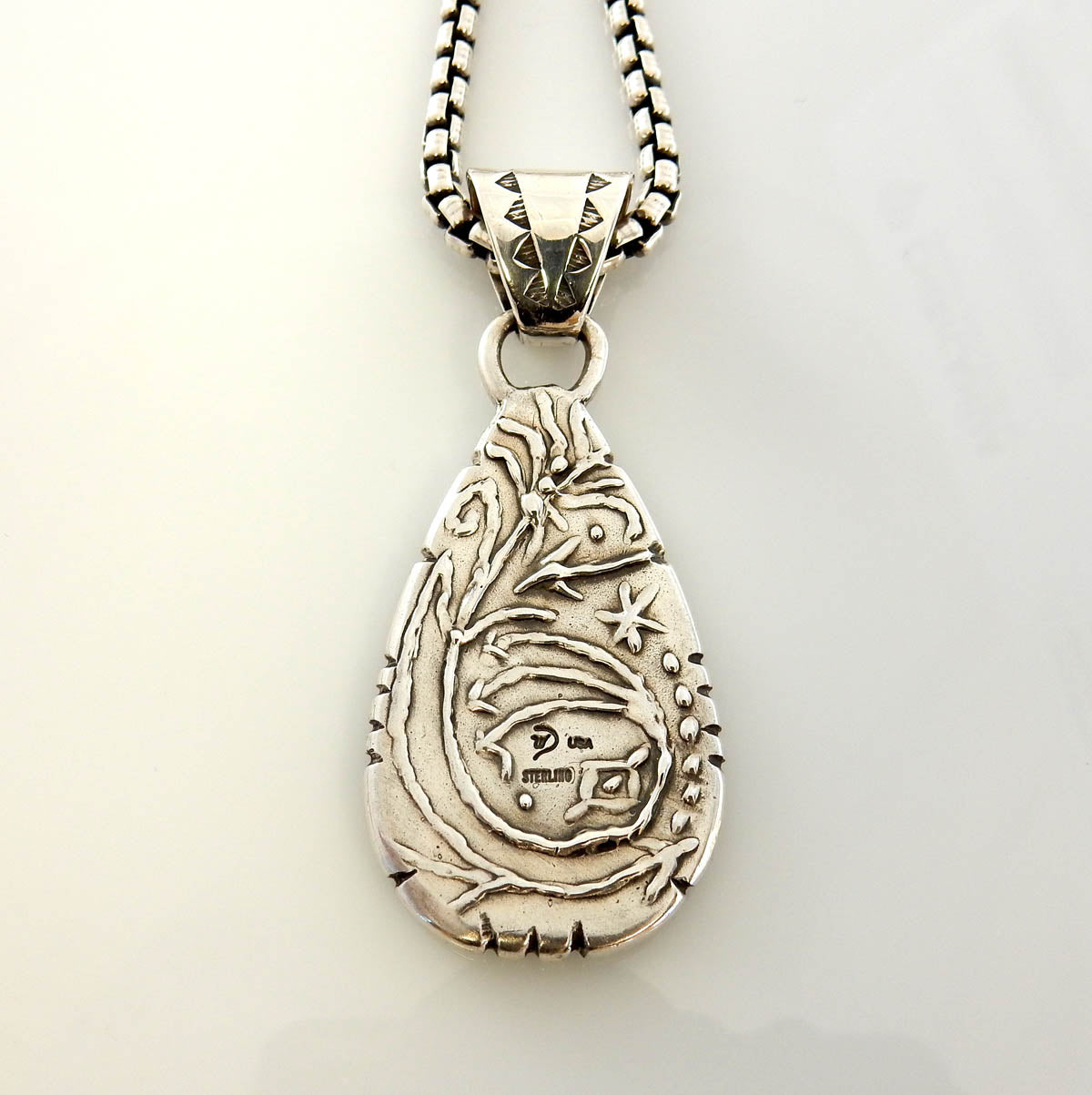 Sterling Silver Sunset Mountain Inlay Pendant - DeSantis