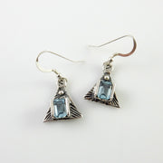 Sterling Silver Topaz Textured Earrings - DeSantis