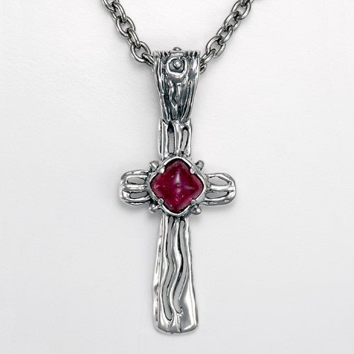 Sterling Silver Tourmaline Cross Pendant - DeSantis