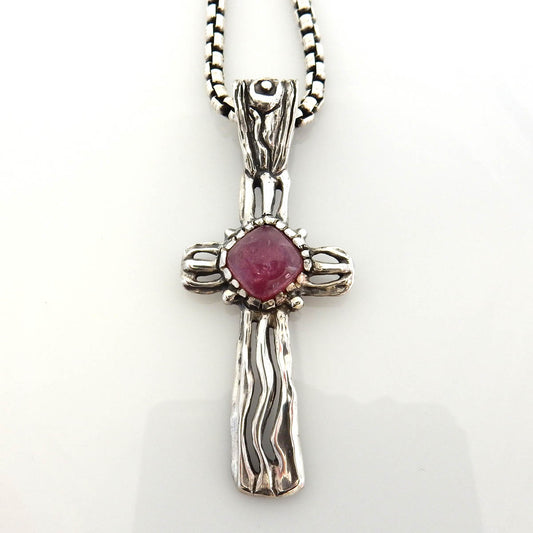 Sterling Silver Tourmaline Cross Pendant - DeSantis