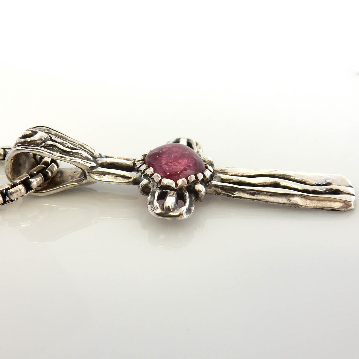 Sterling Silver Tourmaline Cross Pendant - DeSantis
